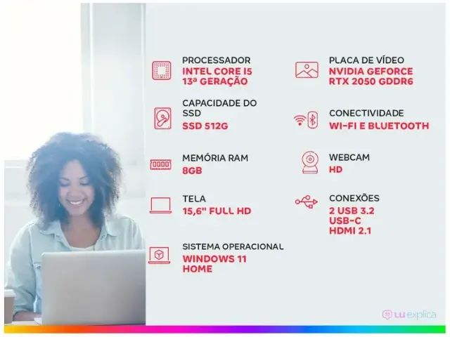 Notebook Gamer Acer Nitro Intel Core i5 8GB 512GB 15,6" 144Hz IPS RTX 2050 Windows 11 ANV1 - Foto 2