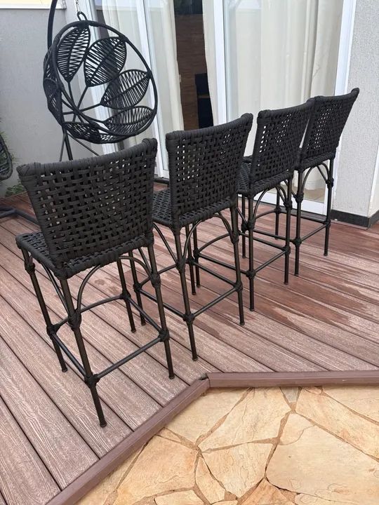 Banquetas em alumínio revestimento em corda nautica 420 cada - Foto 3