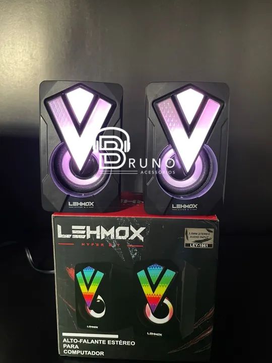 Caixas de Som 2.1 Lehmox com LED RGB - Som de Alta Qualidade - Foto 2