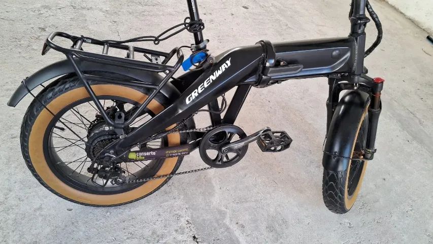 Bicicleta elétrica dobrável Greenway 750w - no preto
