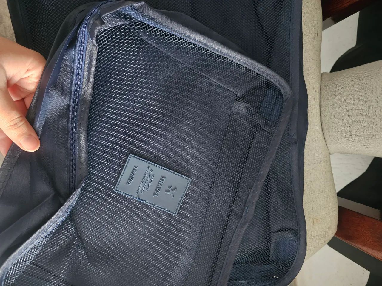 Necessaire de Viagem com 6 bolsas Azul - Foto 4