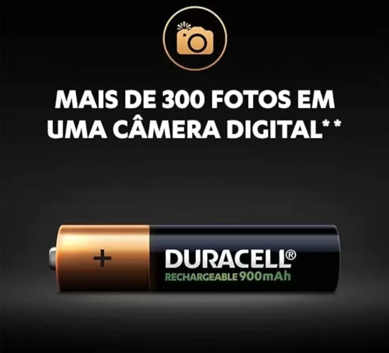 Pilha Recarregável AAA Pequena DURACELL com 2 unidades - Foto 3