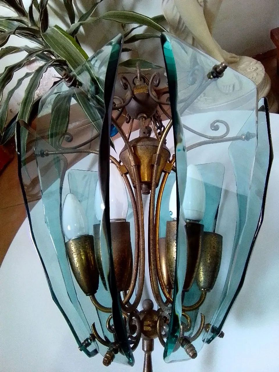 Lustre vintage em vidro verde - Foto 2