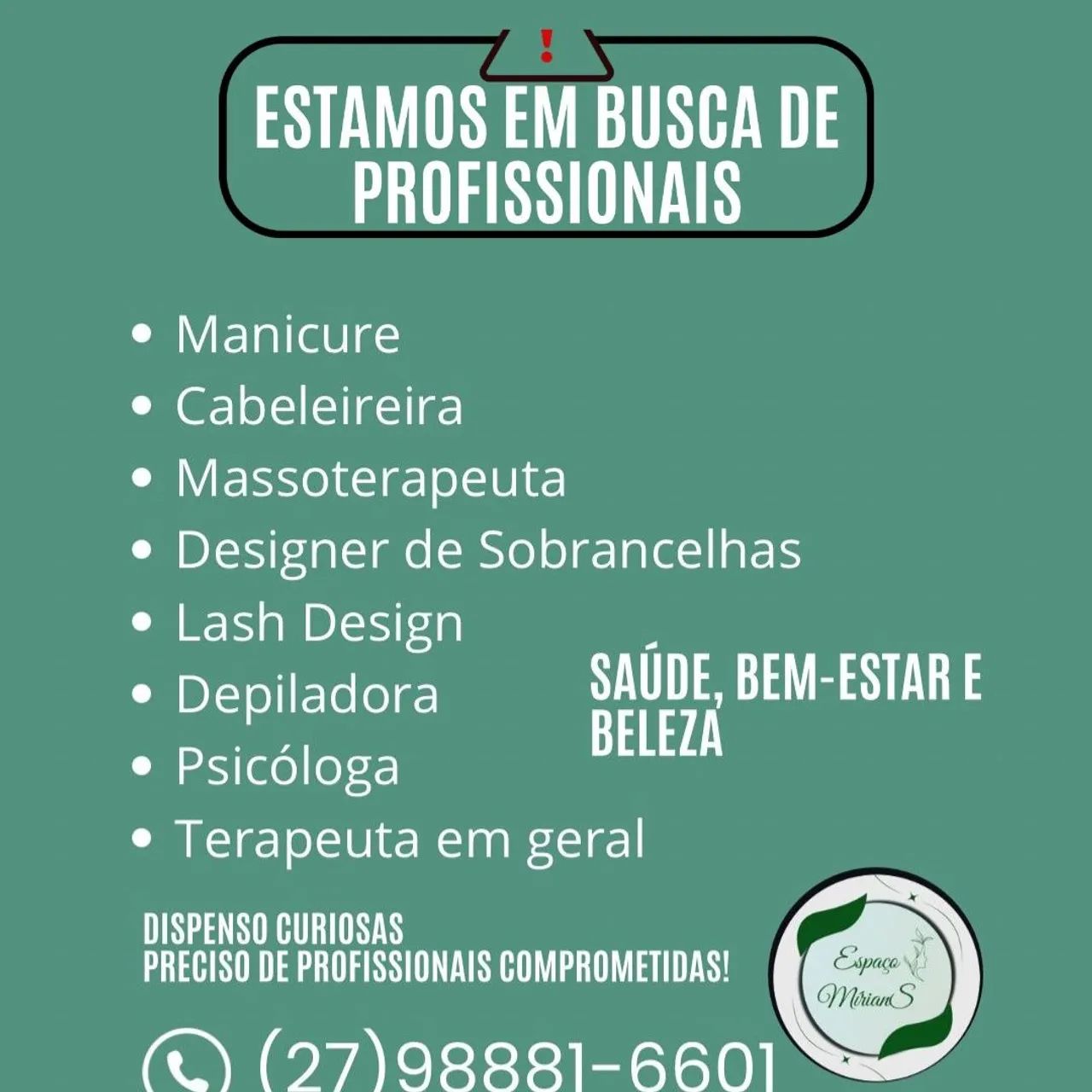 Espaço de Beleza - Contrata Profissionais