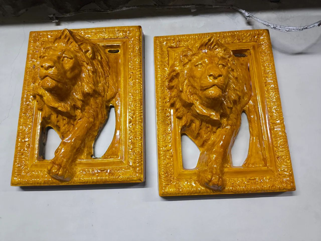 Moldura Quadro Parede Rei Leão 3d 45cm Leão Judá Gesso 3d - Foto 4