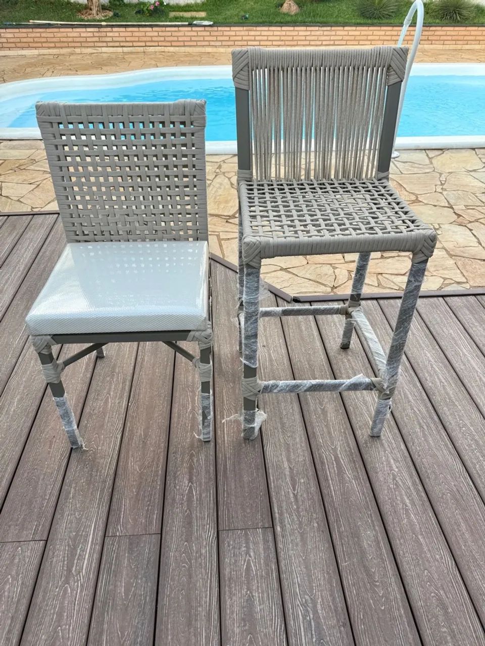 cadeira e banqueta tricô Náutico - Foto 3