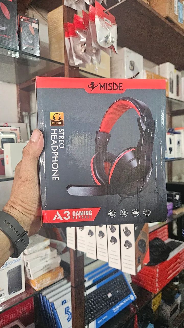 Fone de ouvido com fio headset misde A3