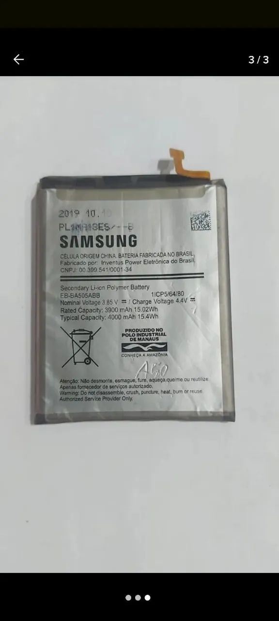Bateria Original Samsung para Celular A50 
