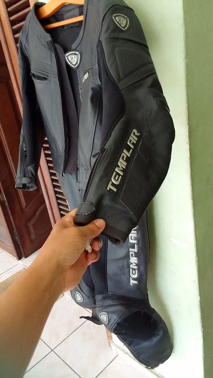 Macacão de couro para motociclista Templar