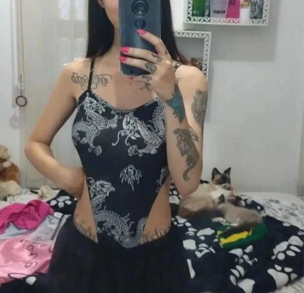 Body com estampa de dragão. Festas carnaval  - Foto 4