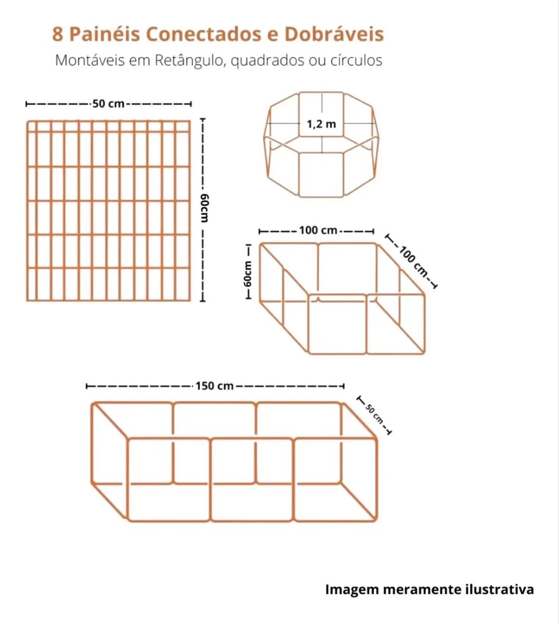 Cercadinho Móvel Pet Cachorro, Gato, etc. 8 Telas Área 100x100cm Preto - Foto 4