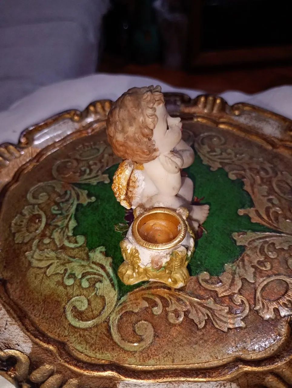 Anjinho porta-vela em resina. - Foto 3