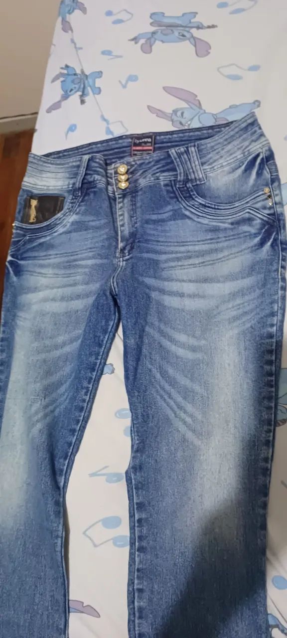 2 calça Jeans Feminino - Com Detalhes tamanho 52 - Foto 2