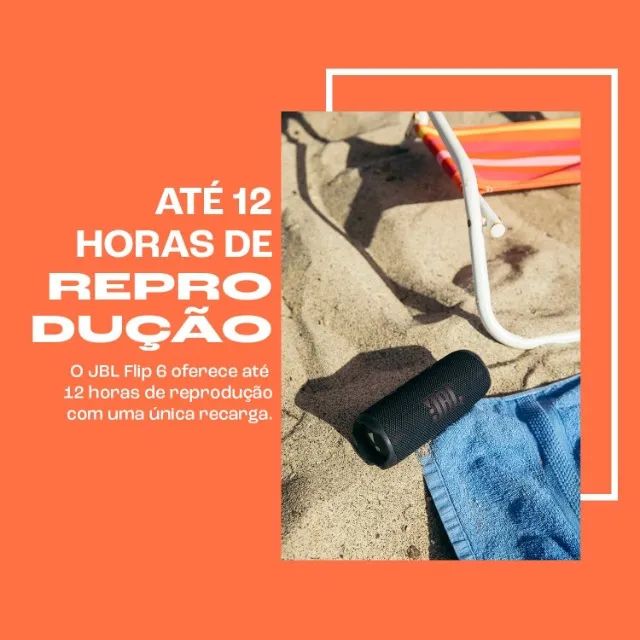 Caixa de Som Bluetooth JBL Flip 6 30W Preta - Foto 3