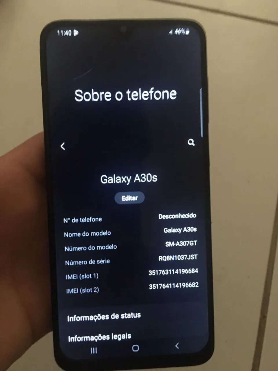 A30s Bom estando de uso pra vende ligeiro!