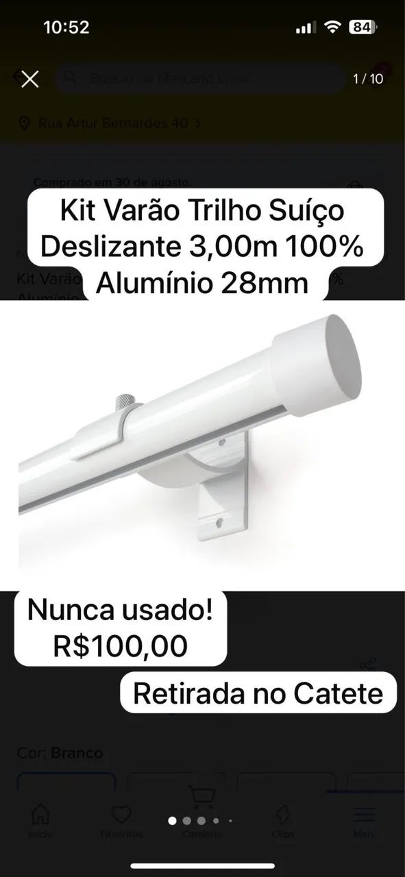 Vendo varão trilho suíço 