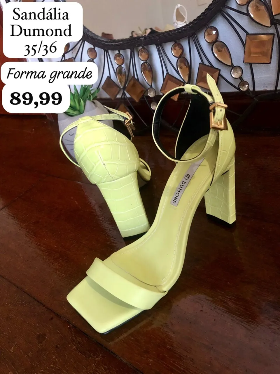 Sandália Dumond 35/36 Amarela - Elegância e Conforto