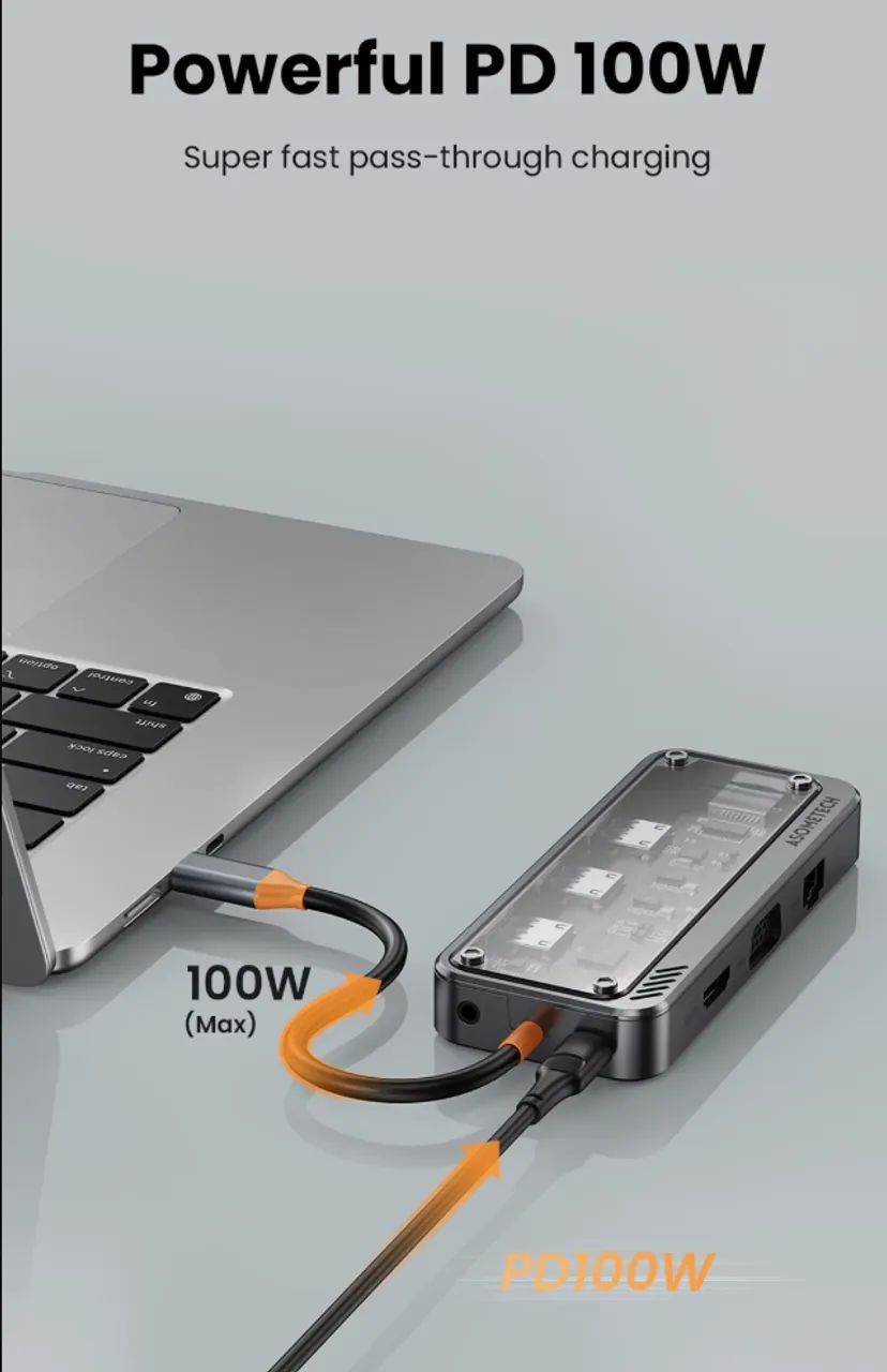 Hub tipo C 10 em 1 Asometech hdmi 4k usb 3.0 - Foto 3