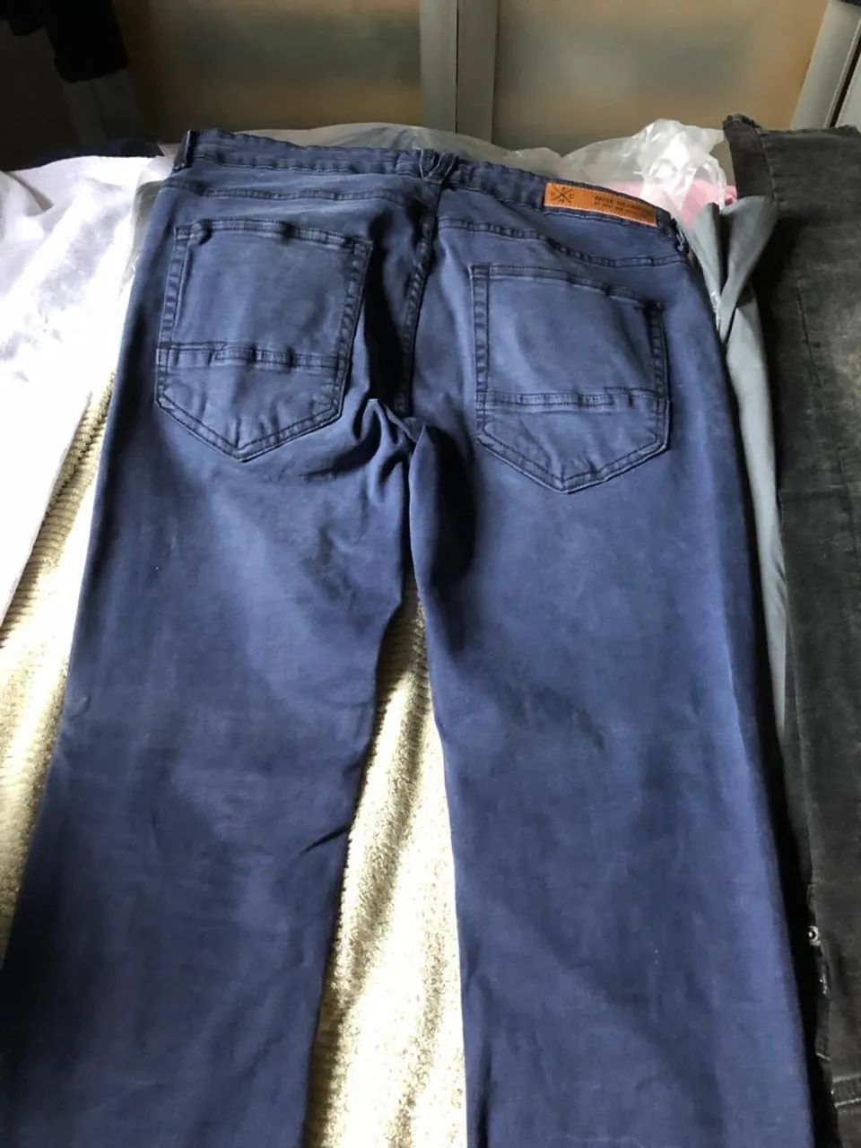 Calça Sarja Zara Azul Marinho - Foto 4
