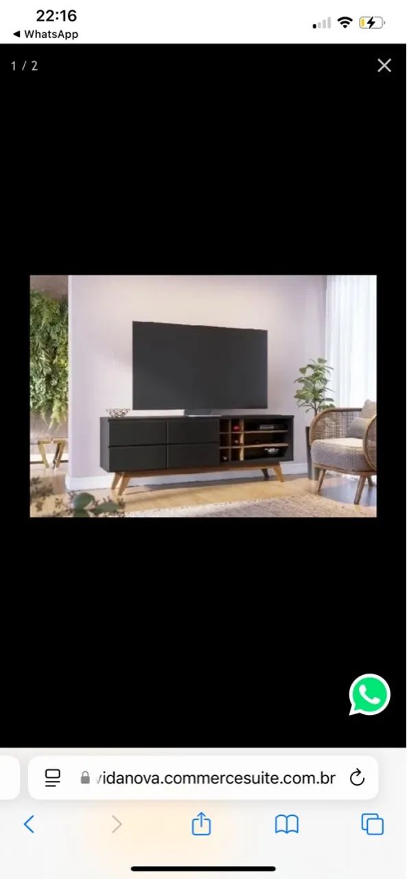 Rack para TV com design moderno e adega - Foto 2