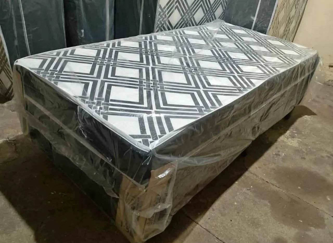 Cama solteiro box e colchão 