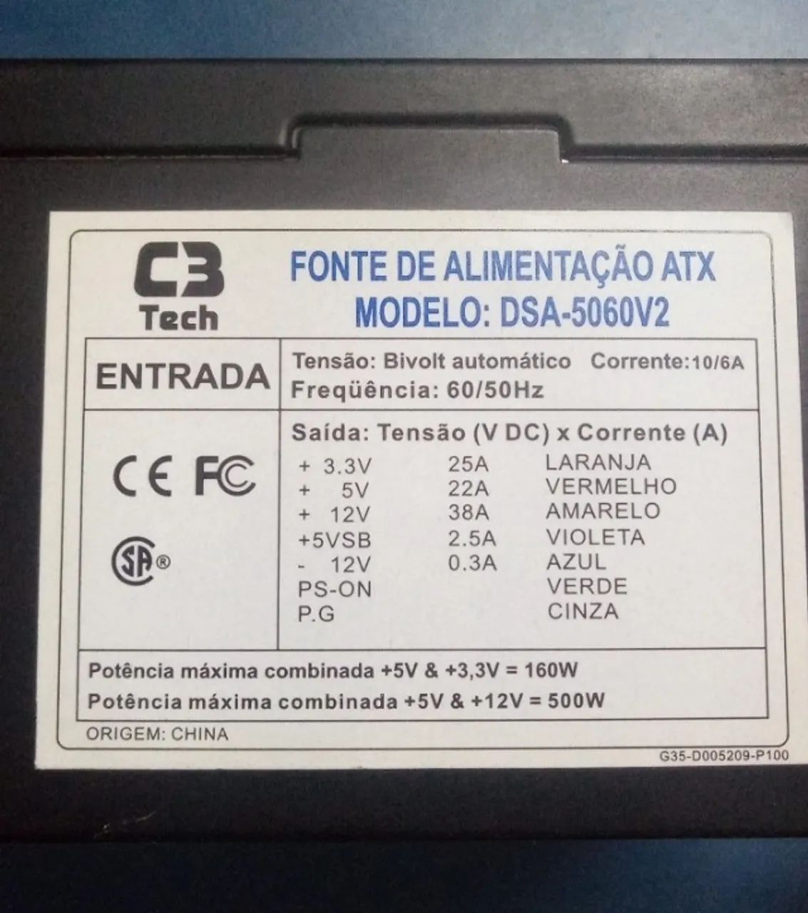 Fonte Real C3tech Mod: Dsa-5060v2 24pin 500w Sata Atx - Foto 4