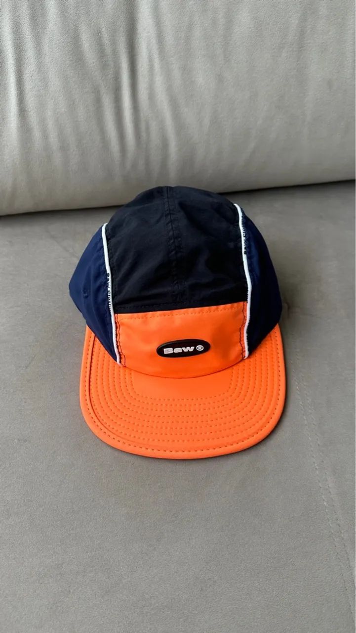 Boné 5 Five Panel Elipse Baw Clothing Laranja Preto e Azul Original - Foto 3