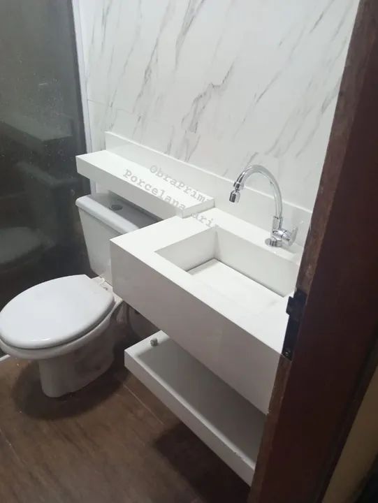 Pia com cuba esculpida em porcelanato  - Foto 3