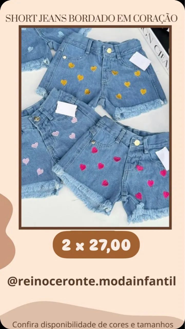 Short jeans infantil 