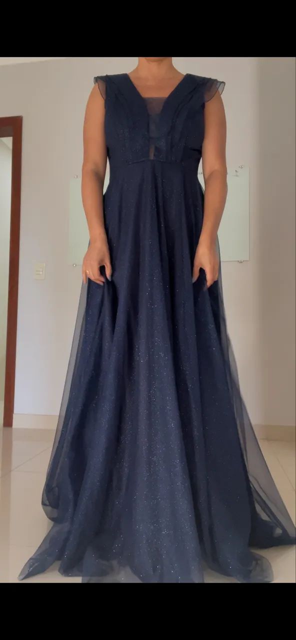 Vestido de madrinha azul marinho  - Foto 3