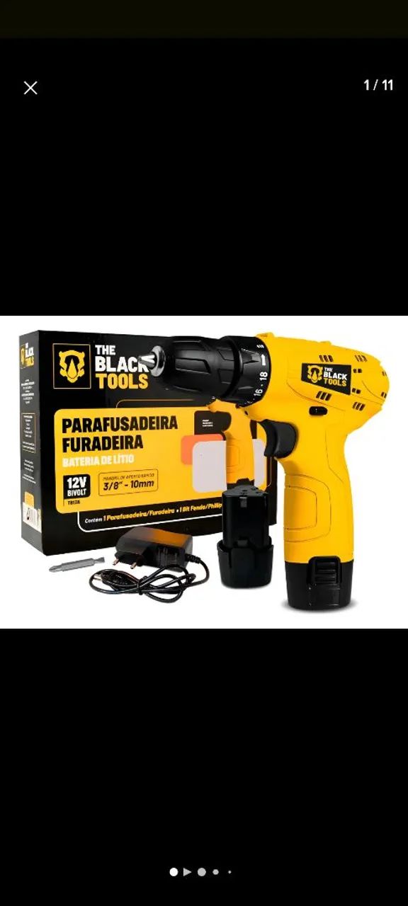 The Black Tools TB12A Screwdriver and Drill, 3/8" Impact Driver, Yellow Color, 60 Hz