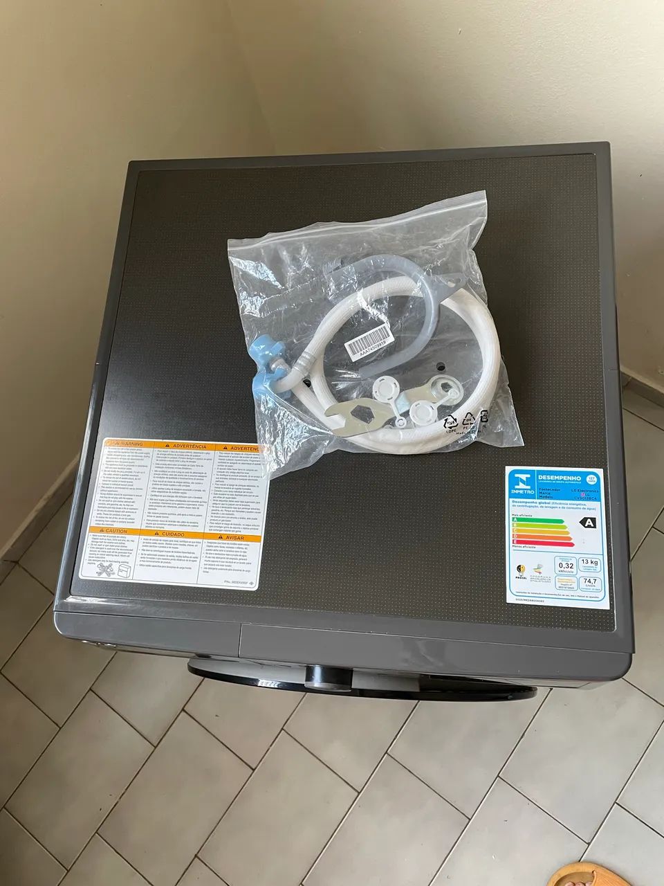 Lava e Seca LG VC4 13kg Smart com IA, Titanium, 127V. Seminova, sem avarias! - Foto 6