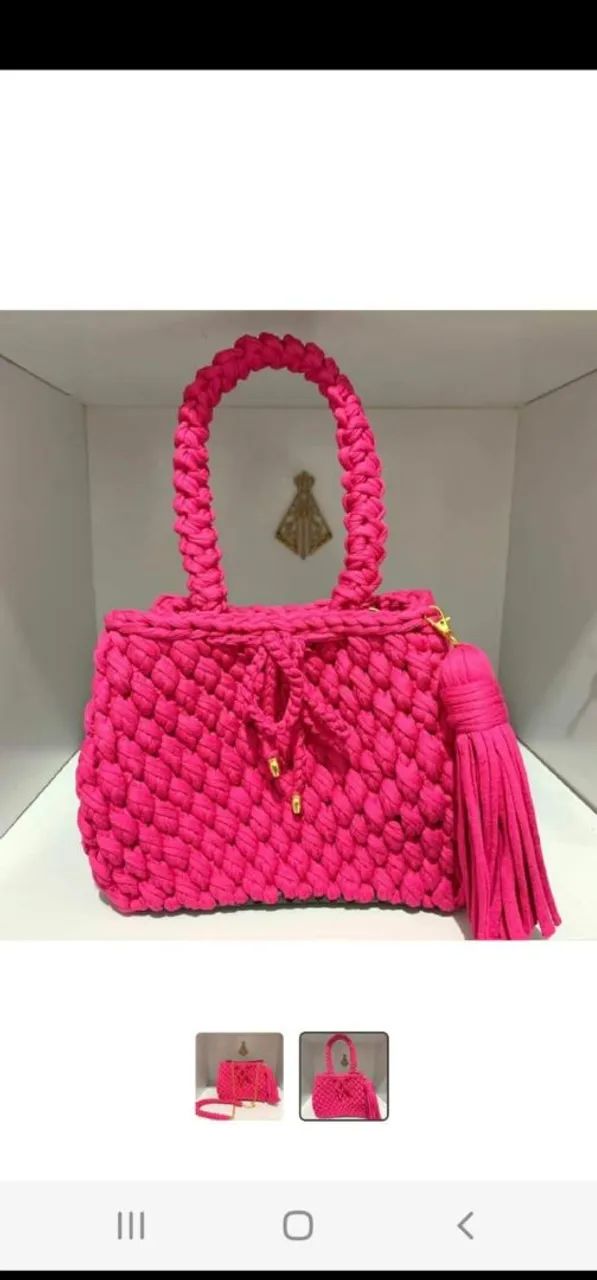 Bolsa de crochê de malha