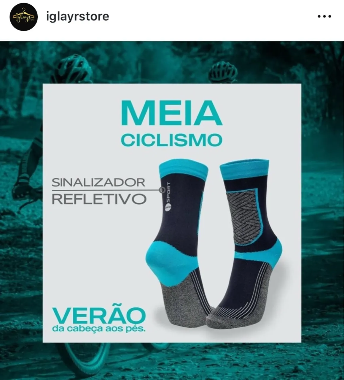 Meia de Ciclismo Sinalizador Refletivo - Verão