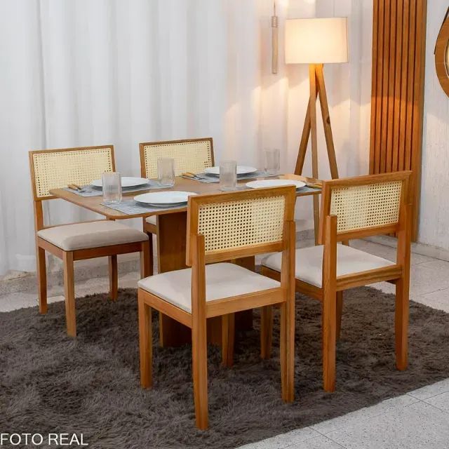 Mesa de Jantar Salina 120x80 + 4 Cad. Santorini  -  Minas Plac - Foto 3