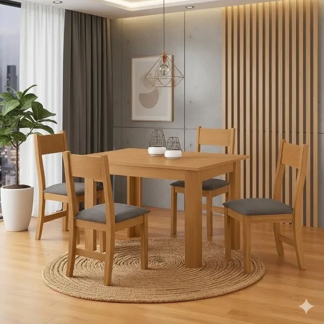 Promoção Mesa de jantar Flora com Cadeiras Grafite
