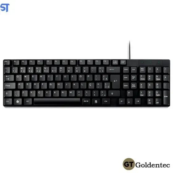 Teclado USB Slim ABNT2 GT 950 - Goldentec Preto - Foto 3