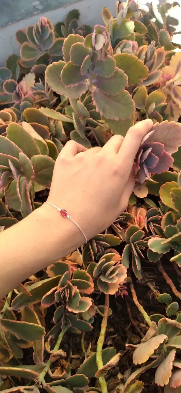 pulseira folheada a prata rosa pink  - Foto 2