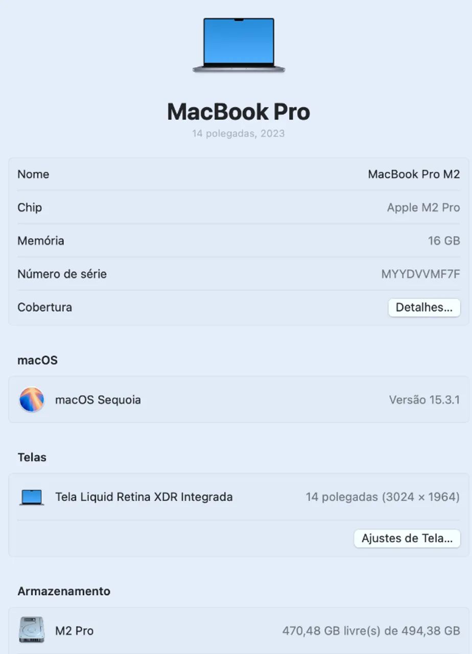 Macbook Pro M2. SSD 512 GB. Mem. 16 GB. Ciclos 164. Até 18 x Cartão - Foto 4