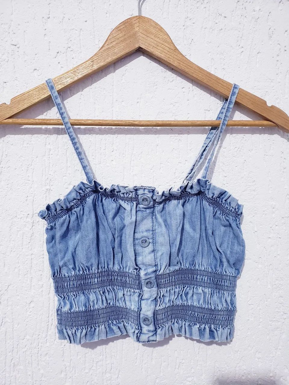 Top cropped jeans feminino - Foto 3