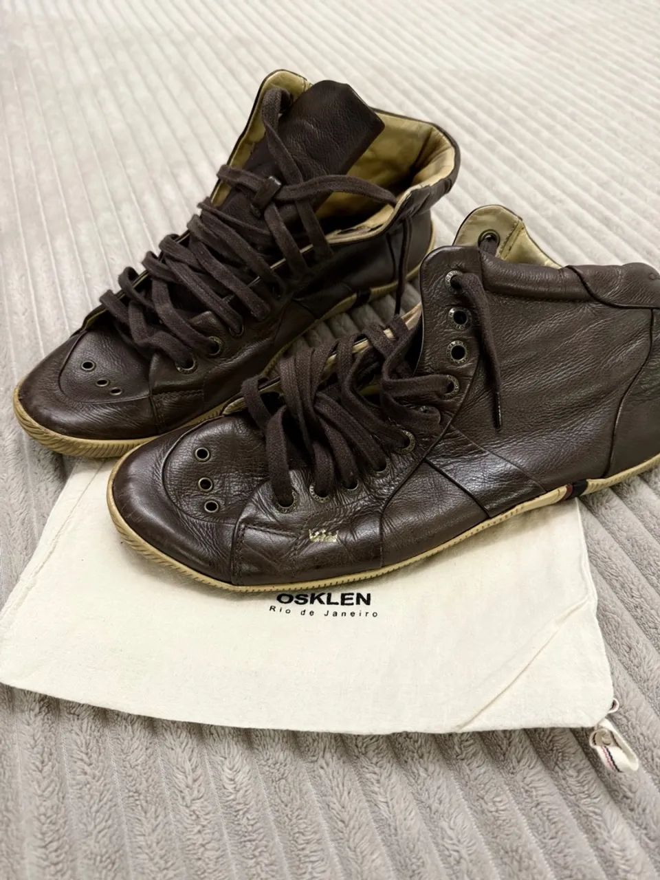 Bota Osklen Couro Marrom - Original