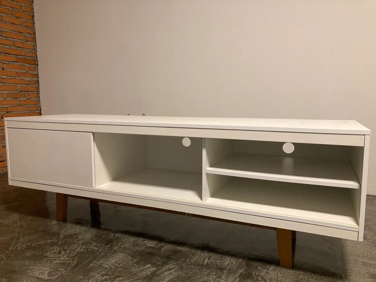 Rack Tok Stok 1,82 M x 0,55 CM Branco e Madeira - Foto 3
