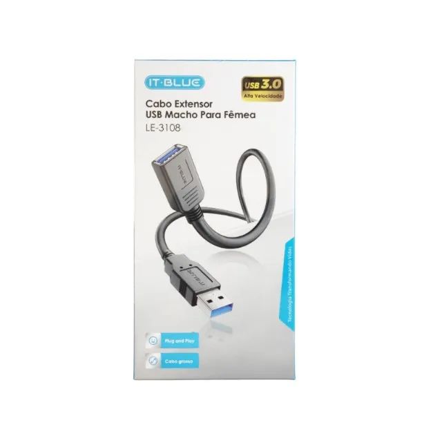 Cabo Extensor Usb 3.0 M/F 2 Metros It-Blue - Foto 5