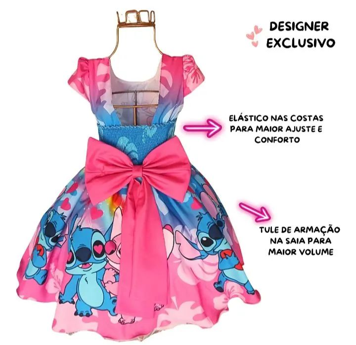 Vestido festa infantil Stitch  - Foto 3