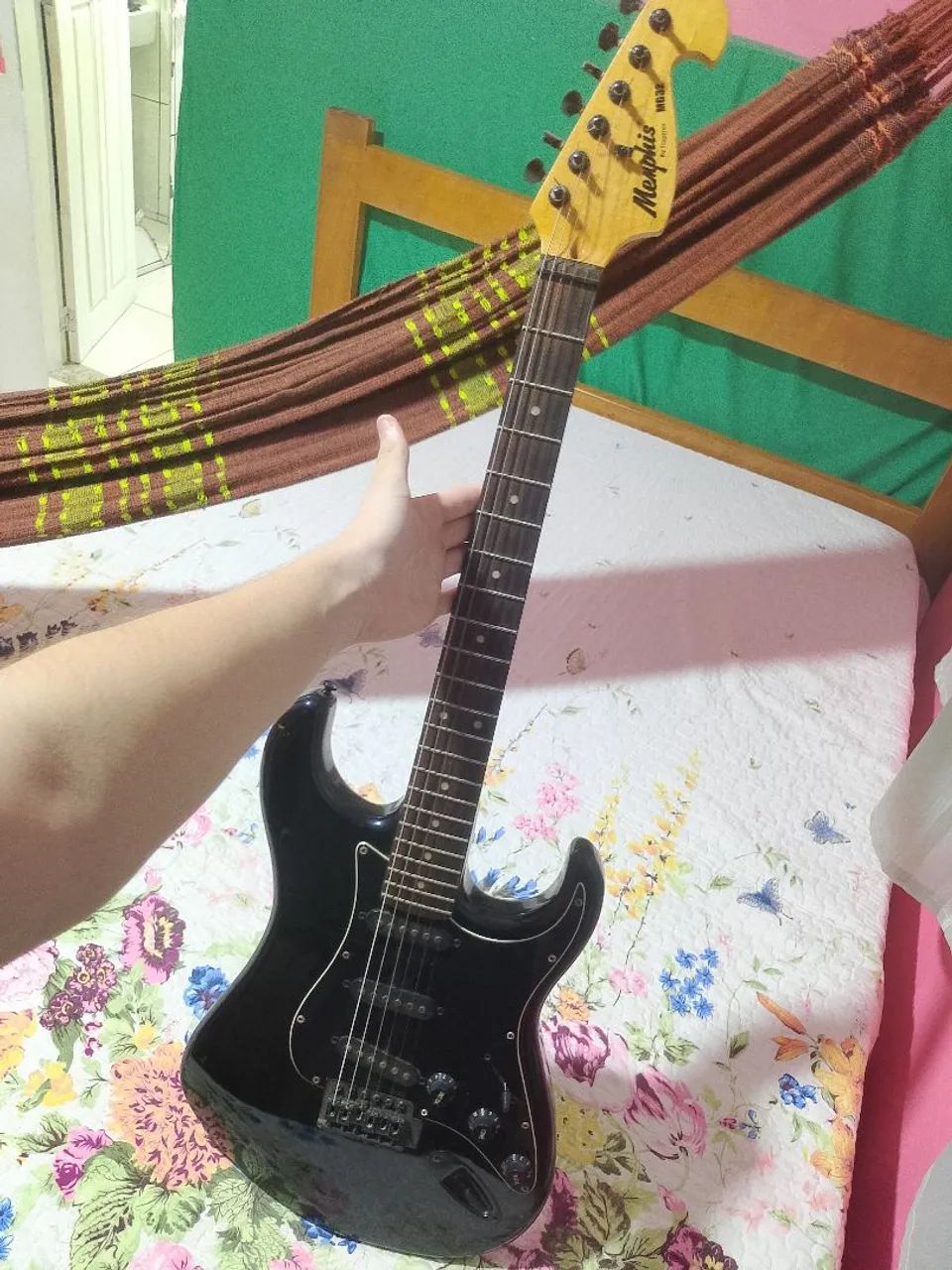 Guitarra+interface de áudio+cabo
