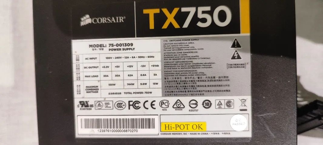 Fonte Corsair TX750 750W 80 Plus Bronze - Funcionando - Foto 2