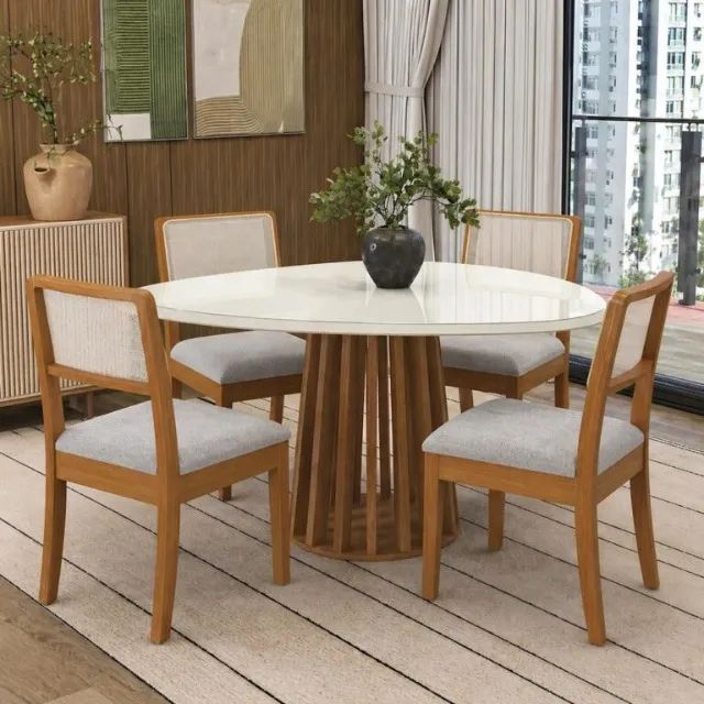 MESA LAVANDA 1,35M COM 4 CADEIRAS  MDF. PRONTA ENTREGA.  - Foto 2