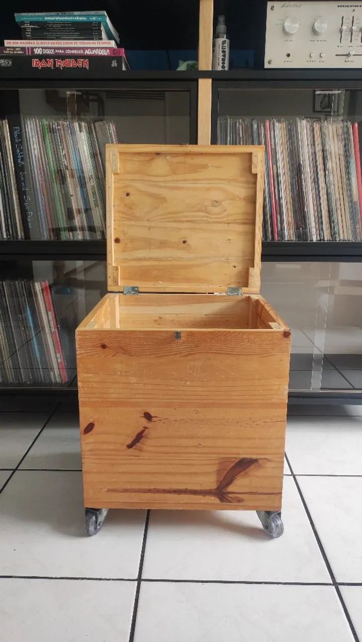 Baú de madeira para Vinil/LP - Foto 3
