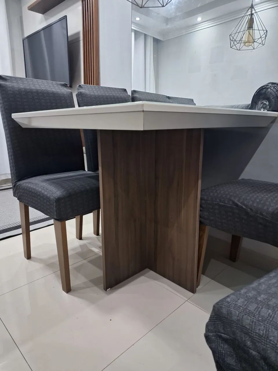 Mesa de Jantar com vidro off white - 90cm - Foto 5