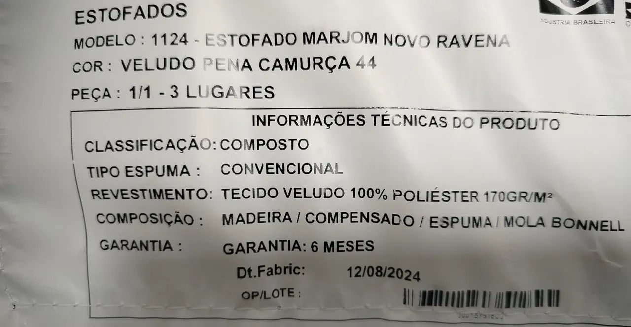 Sofá / Estofado Marjon/ 3 Lugares - Foto 5